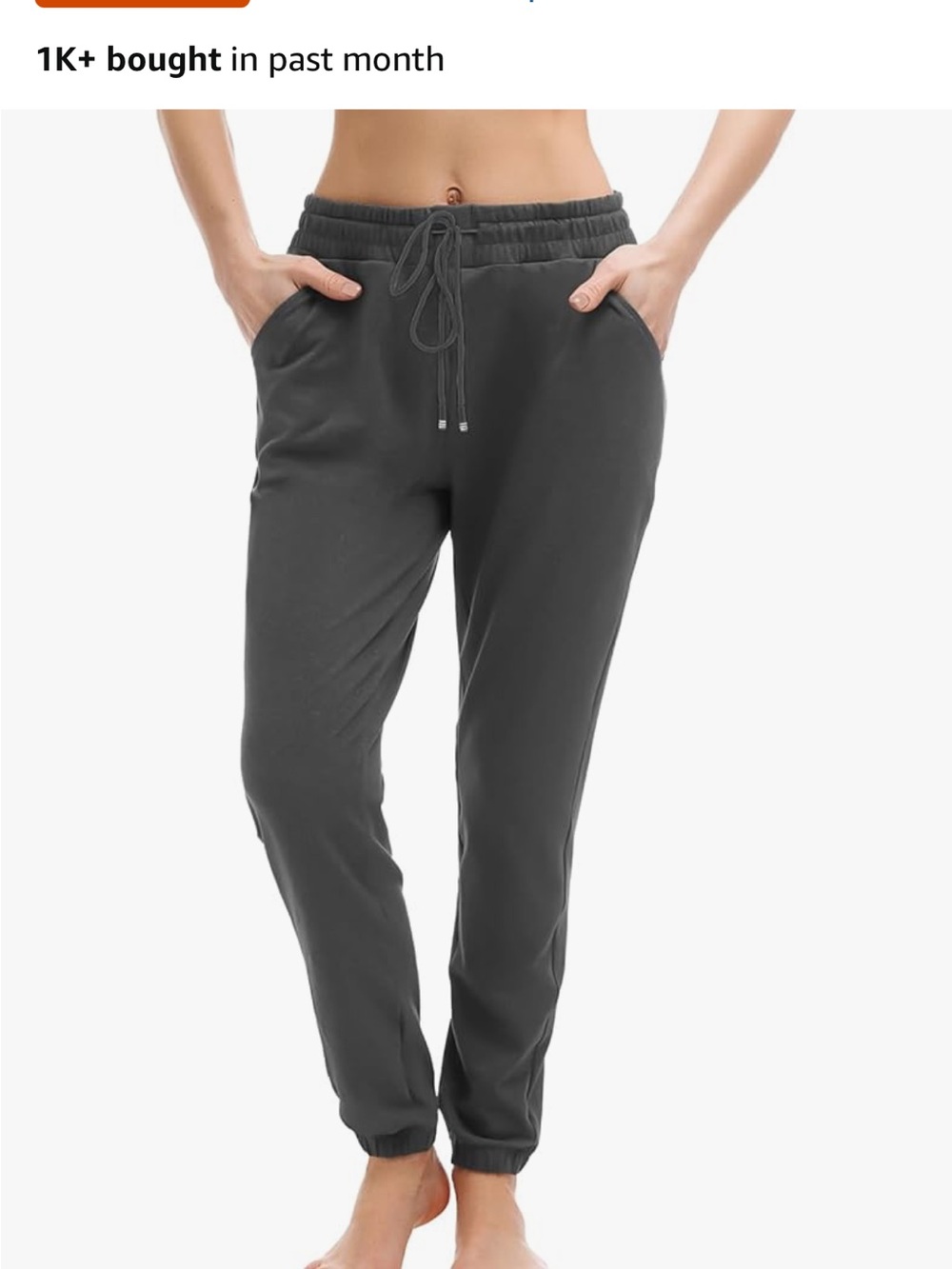 Women's Drawstring Jogger Pants - Charcoal